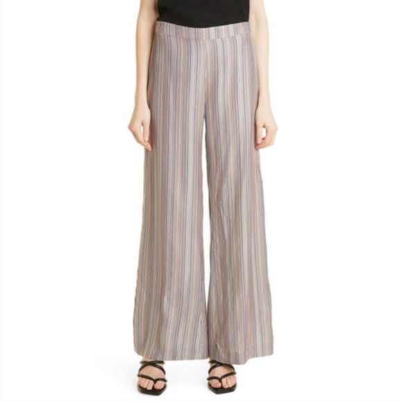 SAMSOE Pants - SAMSOE SAMSOE | Women’s Multicolor Striped Elina Side Zip Wide Leg Pants, Size M